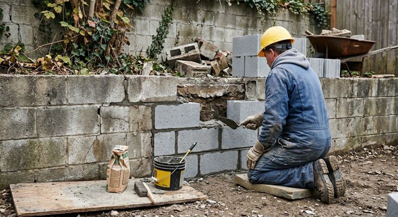 Cinder Block Wall Repair in Ellenwood, GA