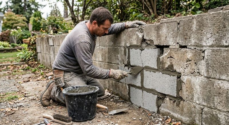 Stone Wall Repair in Fayette County, GA