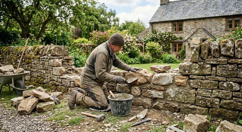Stone Wall Repair in Fayetteville, GA